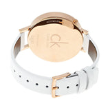 Buy Shop Calvin Klein Equal Silver Dial White Leather Strap Watch for Women - K3E236L6 USA Online