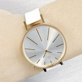Buy Shop Calvin Klein Equal Silver Dial White Leather Strap Watch for Women - K3E236L6 USA Online