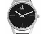 Buy Shop Calvin Klein Stately Black Dial Silver Steel Strap Watch for Women - K3G23121 USA Online