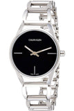 Buy Shop Calvin Klein Stately Black Dial Silver Steel Strap Watch for Women - K3G23121 USA Online