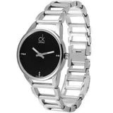 Buy Shop Calvin Klein Stately Black Dial Silver Steel Strap Watch for Women - K3G2312S USA Online