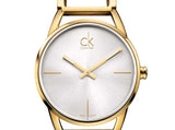 Buy Shop Calvin Klein Stately Silver Dial Gold Steel Strap Watch for Women - K3G23526 USA Online