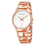 Buy Shop Calvin Klein Stately White Dial Rose Gold Steel Strap Watch for Women - K3G23626 USA Online