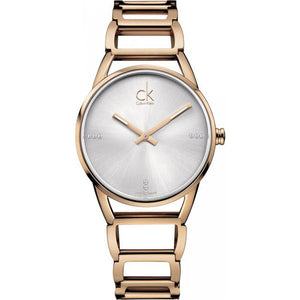 Buy Shop Calvin Klein Stately White Dial Gold Steel Strap Watch for Women - K3G2362W USA Online