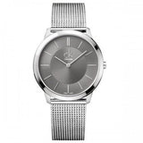 Buy Shop Calvin Klein Minimal Grey Dial Silver Mesh Bracelet Watch for Men - K3M21124 USA Online