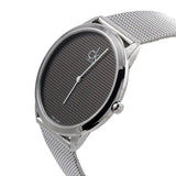 Buy Shop Calvin Klein Minimalist Black Dial Silver Mesh Bracelet Watch for Men - K3M2112X USA Online