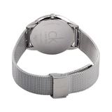 Buy Shop Calvin Klein Minimalist Black Dial Silver Mesh Bracelet Watch for Men - K3M2112X USA Online