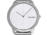 Buy Shop Calvin Klein Minimal Silver Dial Silver Mesh Bracelet Watch for Men - K3M2112Z USA Online