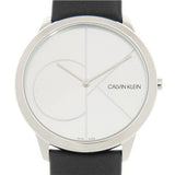 Buy Shop Calvin Klein Minimal Silver Dial Black Leather Strap Watch for Men - K3M211CY USA Online