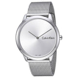 Buy Shop Calvin Klein Minimal Silver Dial Silver Mesh Bracelet Watch for Men - K3M211Y6 USA Online