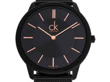 Buy Shop Calvin Klein Minimal Black Dial Black Mesh Bracelet Watch for Men - K3M21421 USA Online