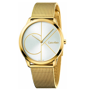 Buy Shop Calvin Klein Minimal White Dial Gold Mesh Bracelet Watch for Men - K3M21526 USA Online
