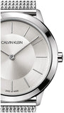 Buy Shop Calvin Klein Minimal White Dial Silver Mesh Bracelet Watch for Men - K3M22126 USA Online