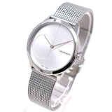 Buy Shop Calvin Klein Minimal Silver Dial Silver Mesh Bracelet Watch for Women - K3M2212Z USA Online