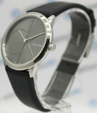 Buy Shop Calvin Klein Minimal Grey Dial Black Leather Strap Watch for Men - K3M221C3 USA Online