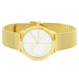 Buy Shop Calvin Klein Minimal Silver Dial Gold Mesh Bracelet Watch for Women - K3M22526 USA Online
