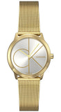 Buy Shop Calvin Klein Minimal Silver Dial Gold Mesh Bracelet Watch for Women - K3M22526 USA Online