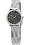 Buy Shop Calvin Klein Minimal Grey Dial Silver Mesh Bracelet Watch for Women - K3M23124 USA Online