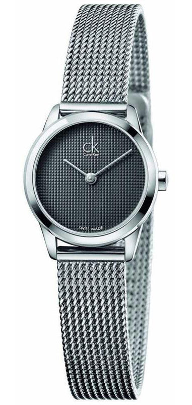 Buy Shop Calvin Klein Minimal Grey Dial Silver Mesh Bracelet Watch for Women - K3M2312X USA Online
