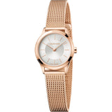 Buy Shop Calvin Klein Minimal White Dial Rose Gold Mesh Bracelet Watch for Women - K3M23626 USA Online