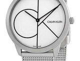 Buy Shop Calvin Klein Minimal White Dial Silver Mesh Bracelet Watch for Men - K3M5115X USA Online