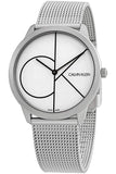 Buy Shop Calvin Klein Minimal White Dial Silver Mesh Bracelet Watch for Men - K3M5115X USA Online