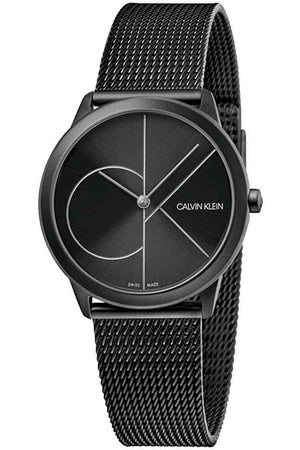Buy Shop Calvin Klein Minimal Black Dial Black Mesh Bracelet Watch for Women - K3M5245X USA Online