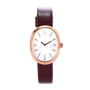 Buy Shop Calvin Klein Incentive White Dial Brown Leather Strap Watch for Women - K3P236G6 USA Online