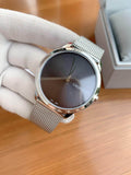 Buy Shop Calvin Klein Minimal Grey Dial Silver Mesh Bracelet Watch for Women - K3M221Y3 USA Online