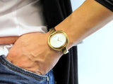 Buy Shop Calvin Klein Impetuous White Dial Gold Steel Strap Watch for Women - K4F2N516 USA Online