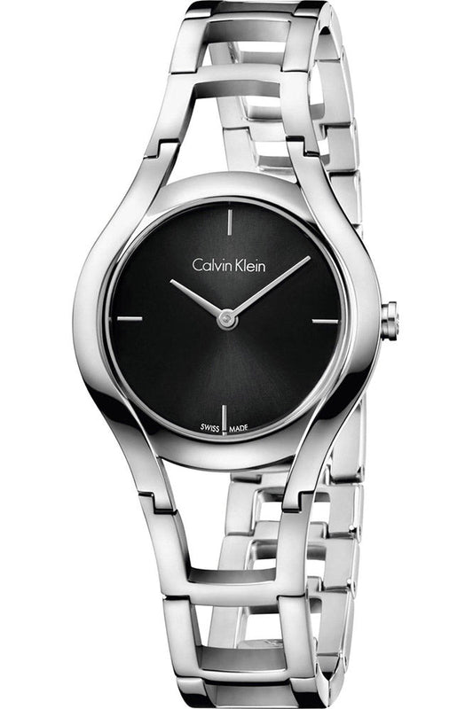 Buy Shop Calvin Klein Class Black Dial Silver Steel Strap Watch for Women - K6R23121 USA Online