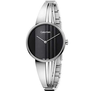 Buy Shop Calvin Klein Drift Black Dial Silver Steel Strap Watch for Women - K6S2N111 USA Online