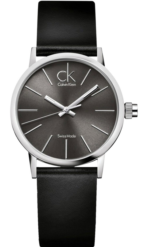 Buy Shop Calvin Klein Minimal Black Dial Black Leather Strap Watch for Women - K7622107 USA Online