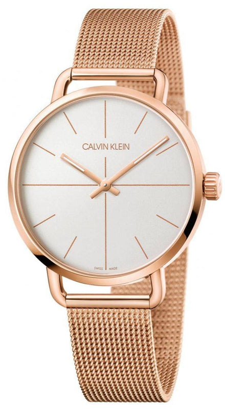 Buy Shop Calvin Klein Even White Dial Rose Gold Mesh Bracelet Watch for Women - K7B21626 USA Online