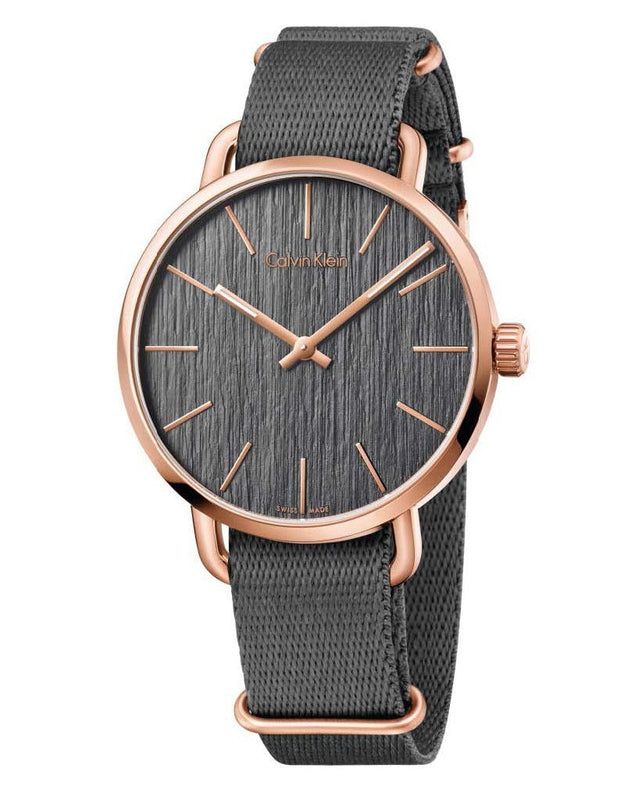 Buy Shop Calvin Klein Even Grey Dial Grey NATO Strap Watch for Men - K7B216P3 USA Online