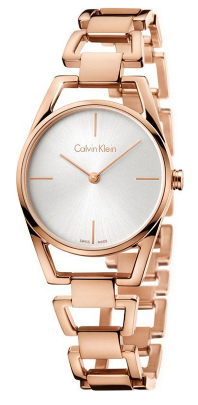 Buy Shop Calvin Klein Stately White Dial Rose Gold Steel Strap Watch for Women - K3G23626 USA Online