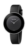 Calvin Klein Chic Black Dial Black Leather Strap Watch for Women - K7N23CB1