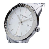 Buy Shop Calvin Klein Steady Silver Dial Silver Steel Strap Watch for Women - K7Q21146 USA Online
