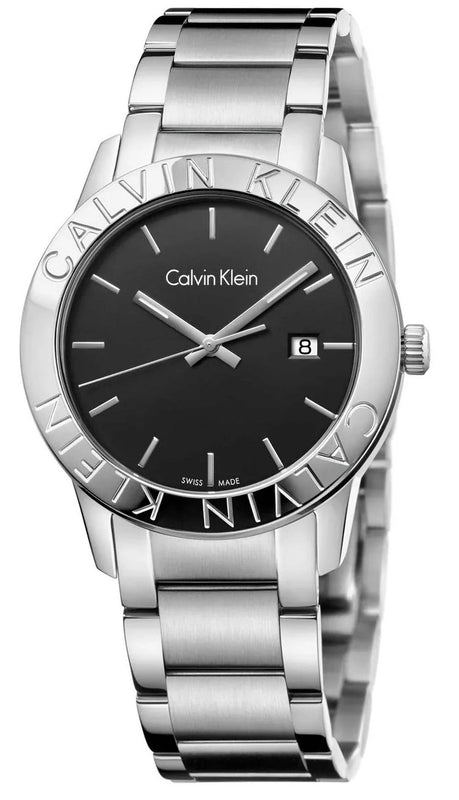 Buy Shop Calvin Klein City Black Dial Silver Steel Strap Watch for Men - K7Q21141 USA Online