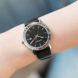 Buy Shop Calvin Klein Steady Black Dial Black Leather Strap Watch for Women - K7Q211C1 USA Online