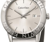 Buy Shop Calvin Klein Steady Silver Dial White Leather Strap Watch for Women - K7Q211L6 USA Online