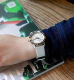 Buy Shop Calvin Klein Steady Silver Dial White Leather Strap Watch for Women - K7Q211L6 USA Online