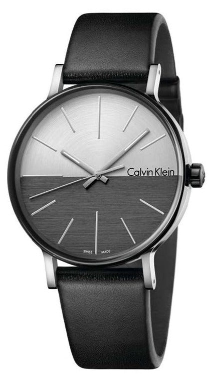 Buy Shop Calvin Klein Boost White Black Dial Black Leather Strap Watch for Men - K7Y21CCX USA Online