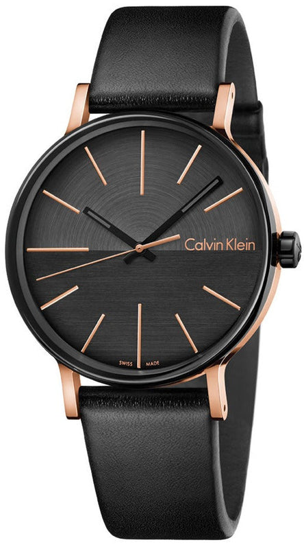 Buy Shop Calvin Klein Boost Black Dial Black Leather Strap Watch for Men - K7Y21TCZ USA Online