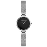 Calvin Klein Authentic Black Dial Silver Mesh Bracelet Watch for Women - K8G23121