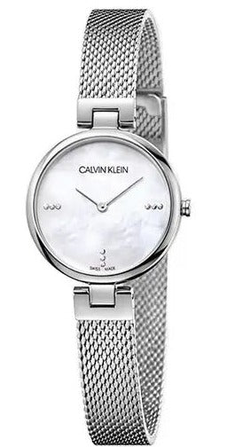 Buy Shop Calvin Klein Authentic Mother of Pearl Dial Silver Mesh Bracelet Watch for Women - K8G2312E USA Online