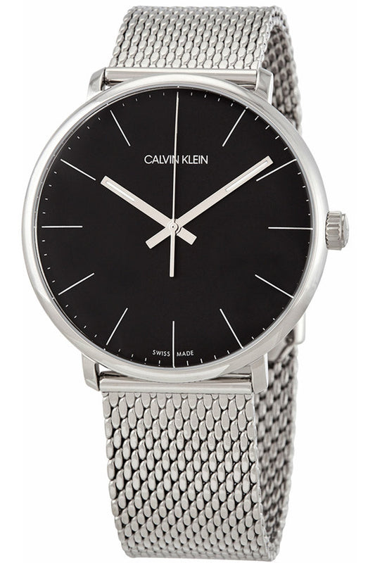 Buy Shop Calvin Klein High Noon Black Dial Silver Mesh Bracelet Watch for Men - K8M21121 USA Online