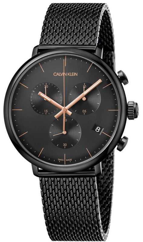 Buy Shop Calvin Klein High Noon Black Dial Black Mesh Bracelet Watch for Women - K8M27421 USA Online