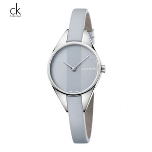 Buy Shop Calvin Klein Rebel Grey Dial Grey Leather Strap Watch for Women - K8P231Q4 USA Online