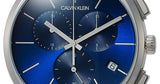 Buy Shop Calvin Klein Chronograph Blue Dial Black Leather Strap Watch for Men - K8Q371CN USA Online